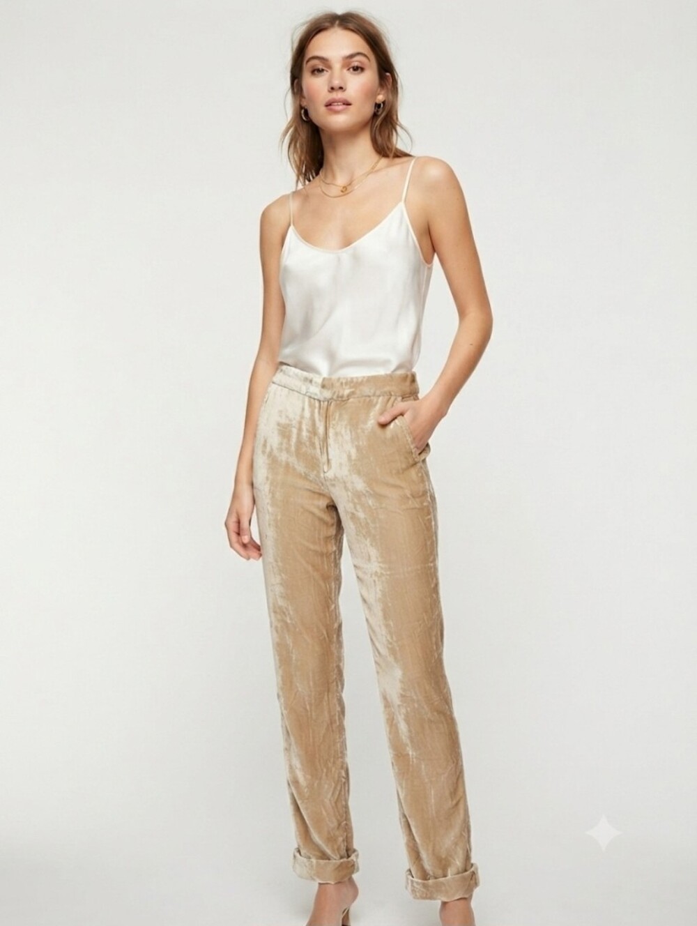 NWT Nicholas K Crushed Velvet Pants Size 6